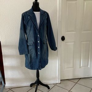 Ethyl light weight stretch long denim jacket